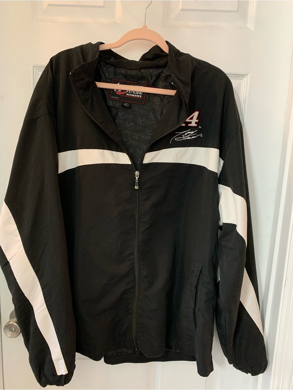 NASCAR Tony Stewart men’s XL zip up windbreaker with hood & pockets